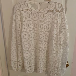 White lace crocheted top WORN ONCE